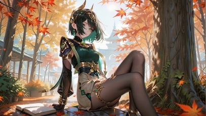 深秋红色落叶-奈芙尔