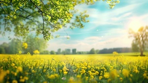 春季清新油菜花田