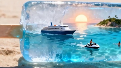 夏天游泳带鱼屏