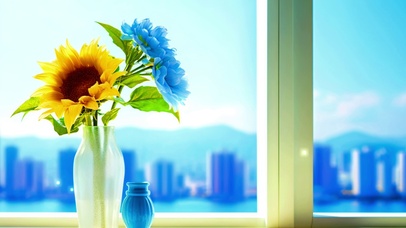 清新护眼窗台向日葵