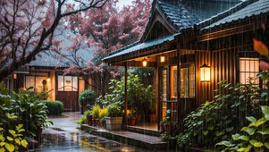 【雨景】中式庭院