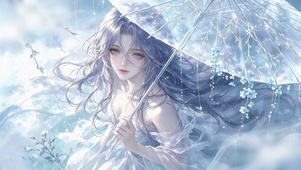 唯美梦幻冰伞少女