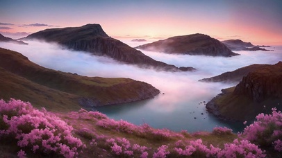 春天高山云海