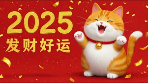可爱猫咪2025发财好运