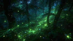 夜景树木