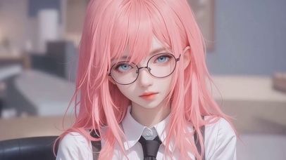 文艺范儿高冷粉发美少女