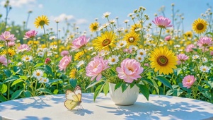 花与蝶，赴一场夏日晴光