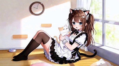 猫耳女仆与猫