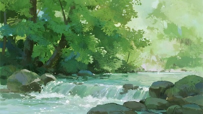 林间溪流