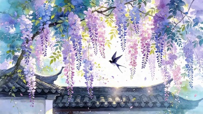 古风紫藤花