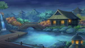 夜晚安静的小屋