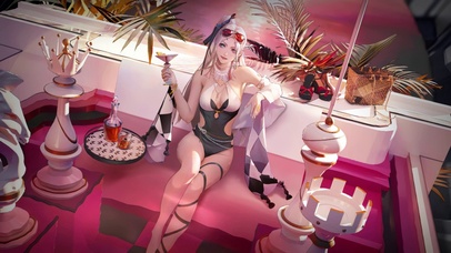 4K 海上游艇美少女