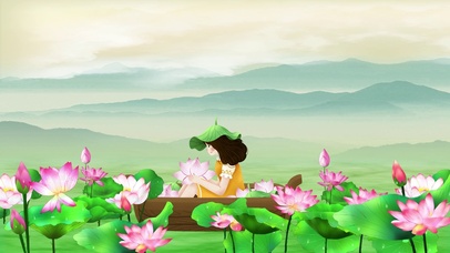 唯美清新夏天荷花荷塘