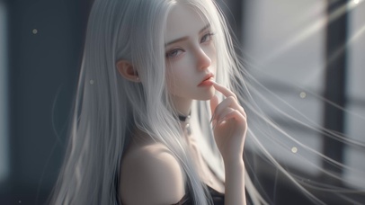 窗户边可爱女孩