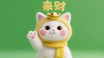 可爱的来财猫咪