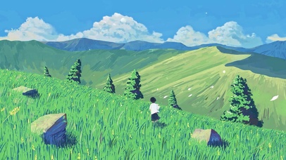 蓝天草原蒲公英