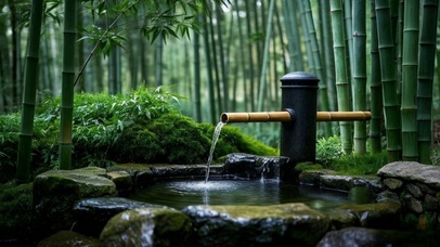 竹林泉水