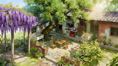 唯美的午后小院