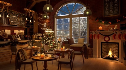 冬季圣诞咖啡屋