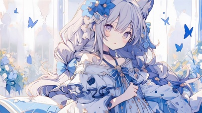 蓝发少女