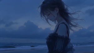 海浪与少女