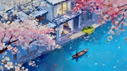 江南水乡桃花盛开