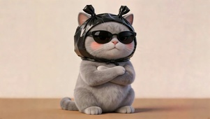 拽萌可爱墨镜猫咪
