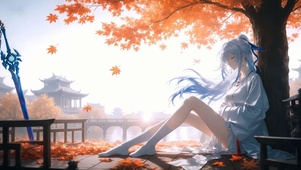 树下女孩