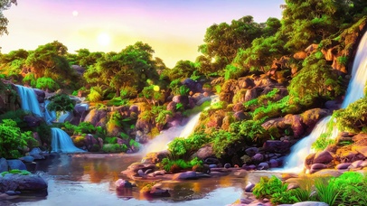 郊外清新护眼溪流美景