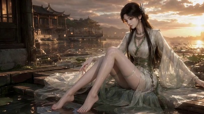 （免费）日落古风长腿美女-梅凝
