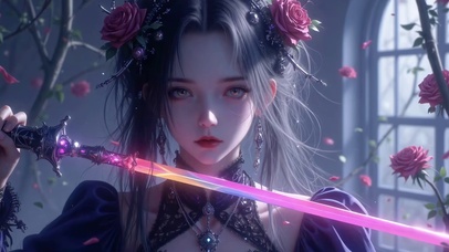 持剑美女