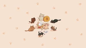 萌猫暴富手绘可爱喵喵