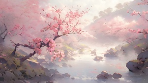 河边的樱花树