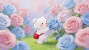 玫瑰园小熊