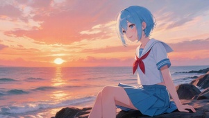 海边晚霞风景