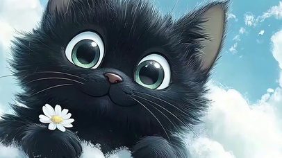 可爱猫咪带鱼屏