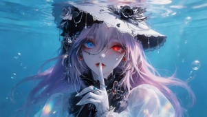 蓝色水下女孩