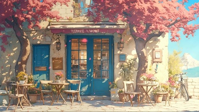 阳光静谧街道商店