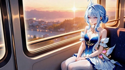 列车窗边看日落奥黛塔