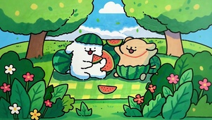 线条小狗的夏天