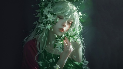 绿发美女