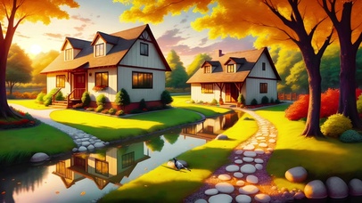 唯美秋日北欧小屋