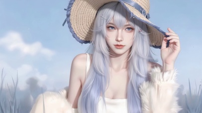 冬季蓝发护眼美女