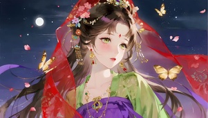 红纱倚月