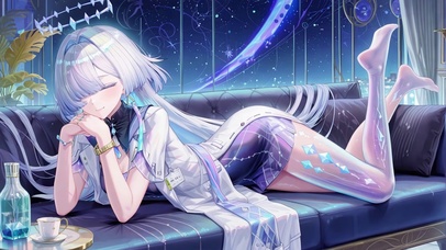 星夜里慵懒少女莫宁