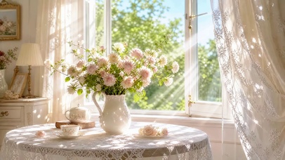窗边花语