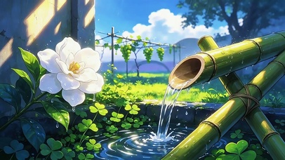 栀子花开竹筒流水