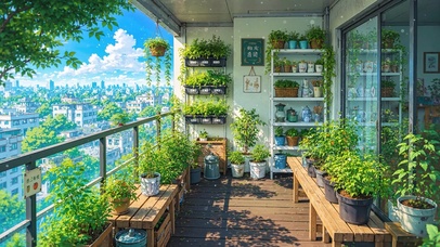 夏日阳台