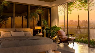 巴黎傍晚温馨小屋