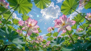 晴风拂荷田，云影入夏来